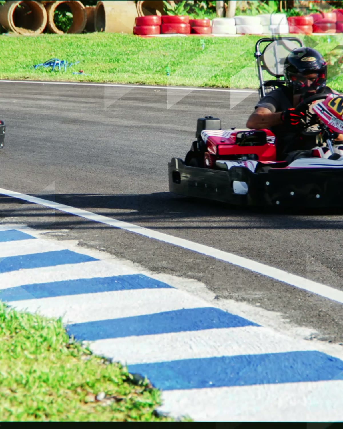 Go Kart taking a corner on the circuit at International Phuket Kart